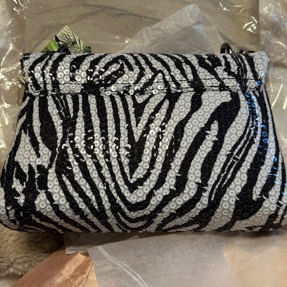 Badgley Mischka Black and White Zebra Print crossbody BMH-512 NWT - Picture 6 of 7